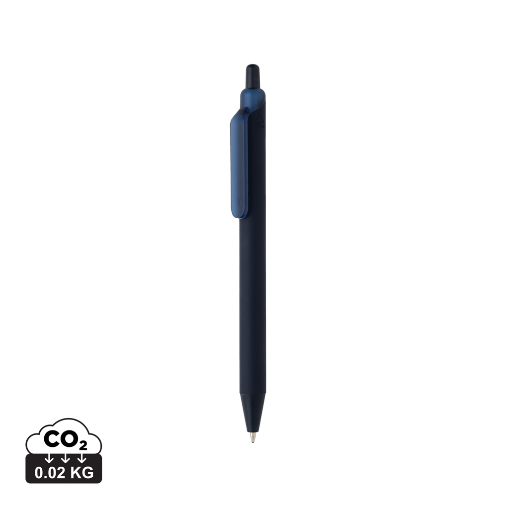 Stylo publicitaire avec finition gomme rABS GRS Tide Bleu marine